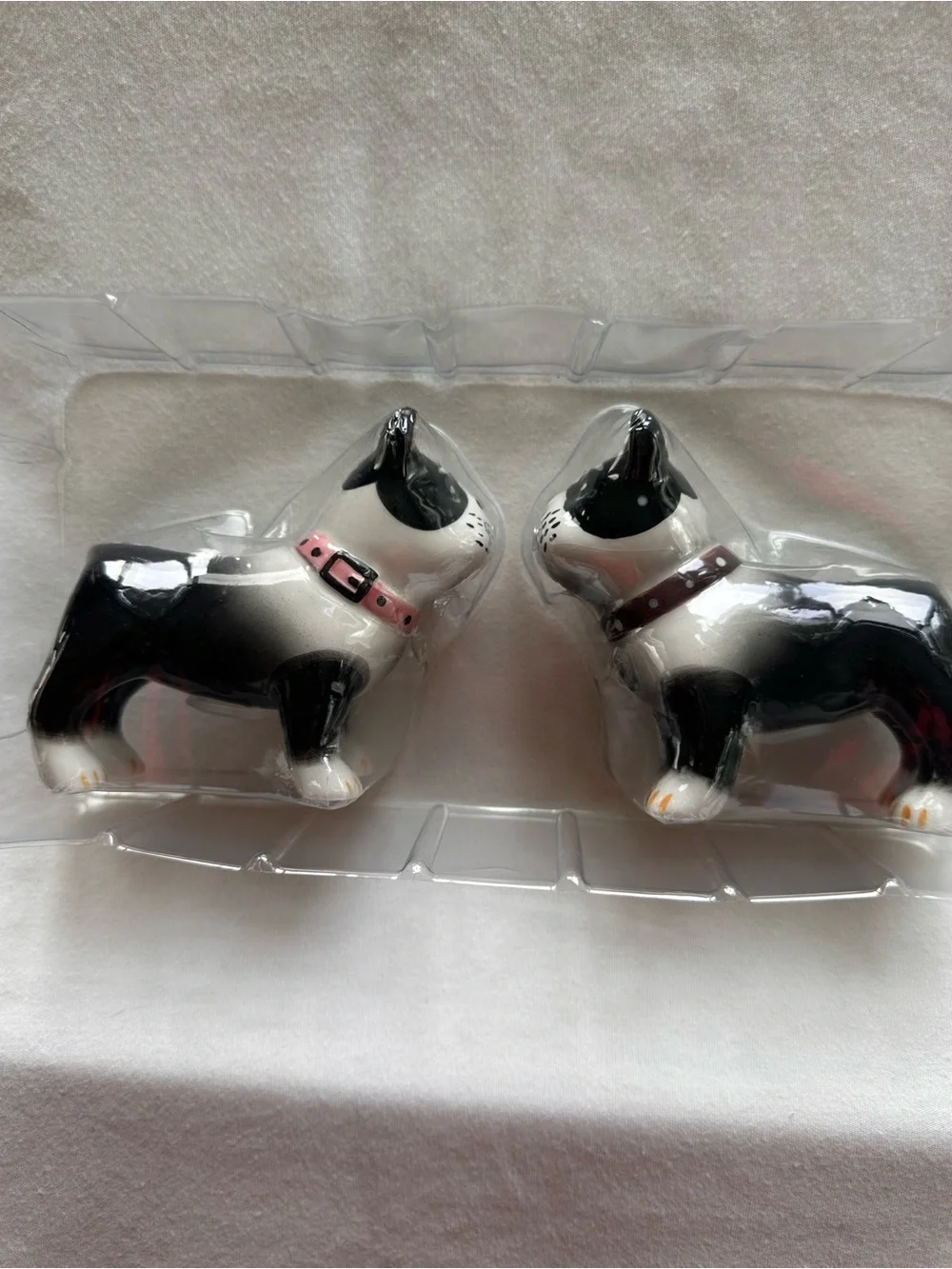 Magnetic Boston Terrier Salt & Pepper Shakers.